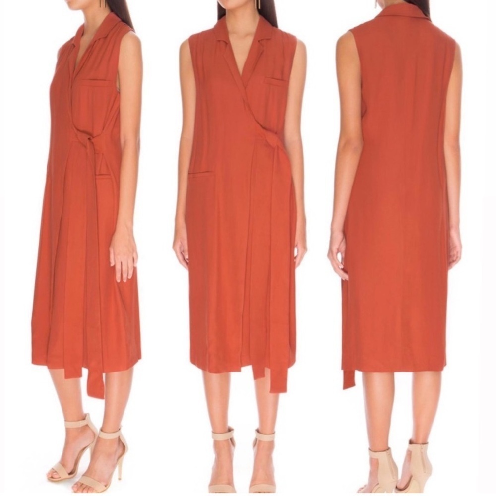 C/MEO Collective Women's Love Stone Trench Dress Rust Midi Dress terracotta